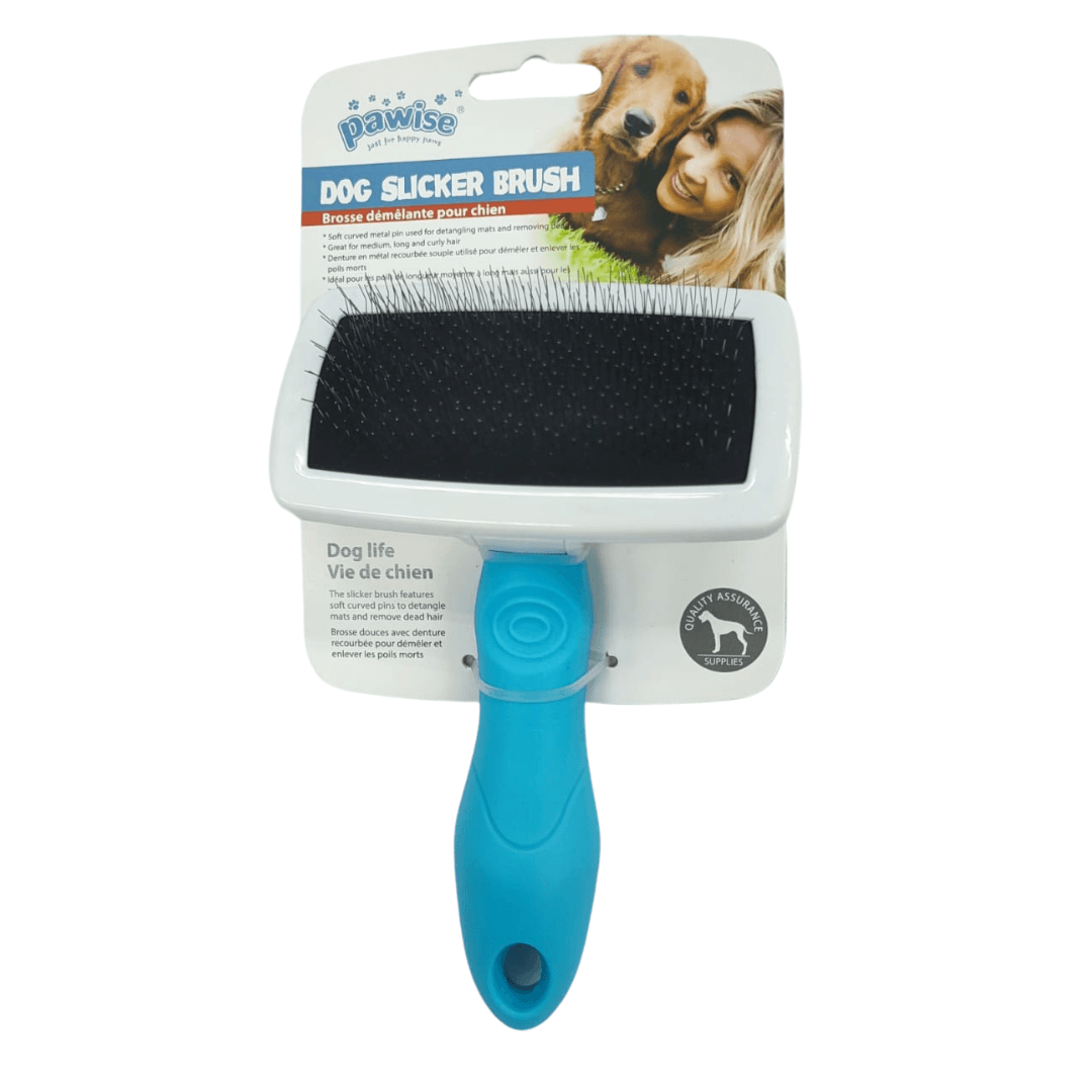 11462SKI.png Carda Metalica Para perros Mango Celeste - Imagen 1