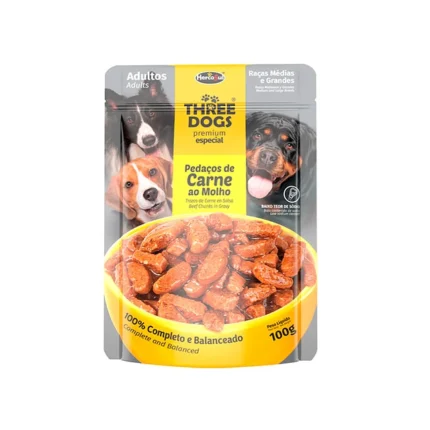 Sobre Three Dogs Adulto Med/Grande Carne 100 Gr
