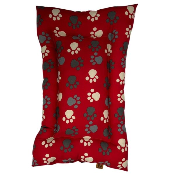 Cuna Rectangular Huellitas 55x75 Cm Rojo