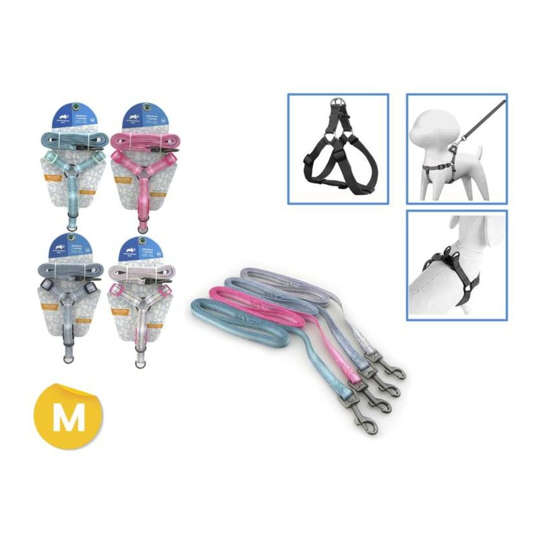 Conjunto-Pretal-y-Correa-Para-Perros-L-Varios-Colores.jpg Conjunto Pretal y Correa Para Perros M Azul - Imagen 1