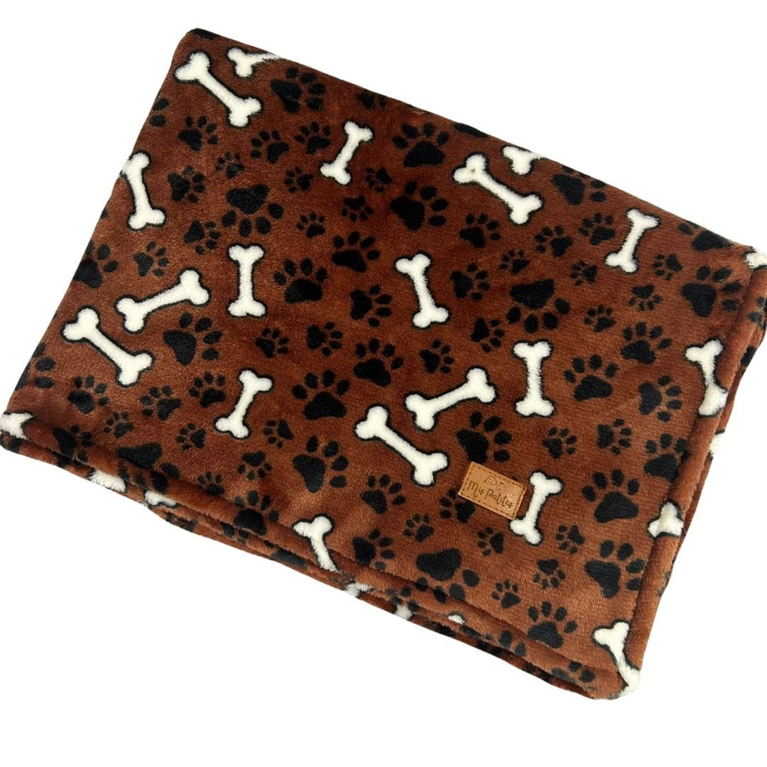 Manta-Mis-Patitas-Sherpa-Marron-Huesitos.jpg Manta Mis Patitas Sherpa Marrón Huesitos - Imagen 1