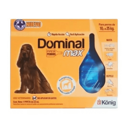 Pipeta Antiparasitaria Para Perros Dominal Max de 10 a 25 Kg