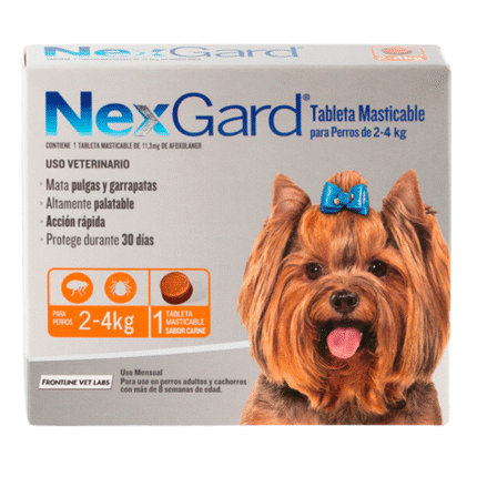 Tableta Antiparasitaria Para Perros Nexgard 2 a 4 Kg