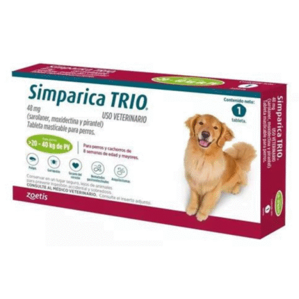 Tableta Antiparasitaria Para Perros Trio De 20 a 40 Kg