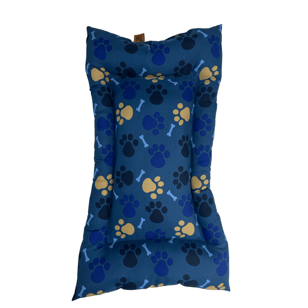 cun13-1.png Cuna Rectangular Huellitas 44x75 Cm Azul - Imagen 1