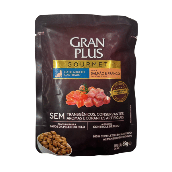 Sobre Gran Plus Gato Castrado Salmon y Pollo 85 Gr