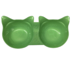 Plato Doble Cara De Gato Color Verde