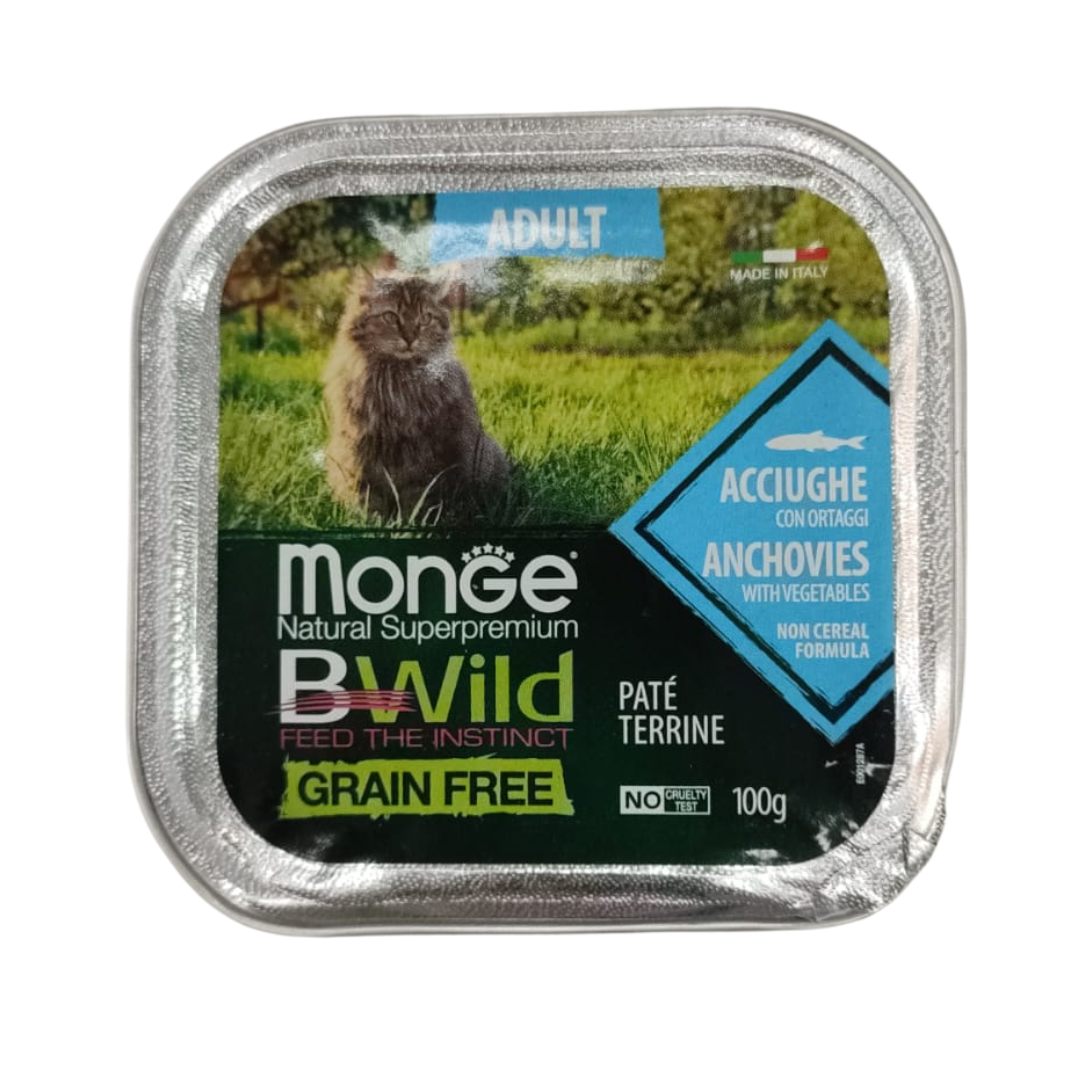 MON19 Lata De Pate Monge Bwild Para Gatos Sabor Anchoas 100 Grs - Imagen 1