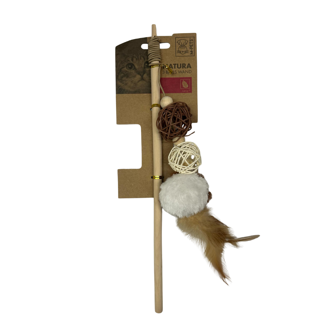 20601599.png Juguete Caña Para Gatos Con Plumas Y Pelotitas - Imagen 1