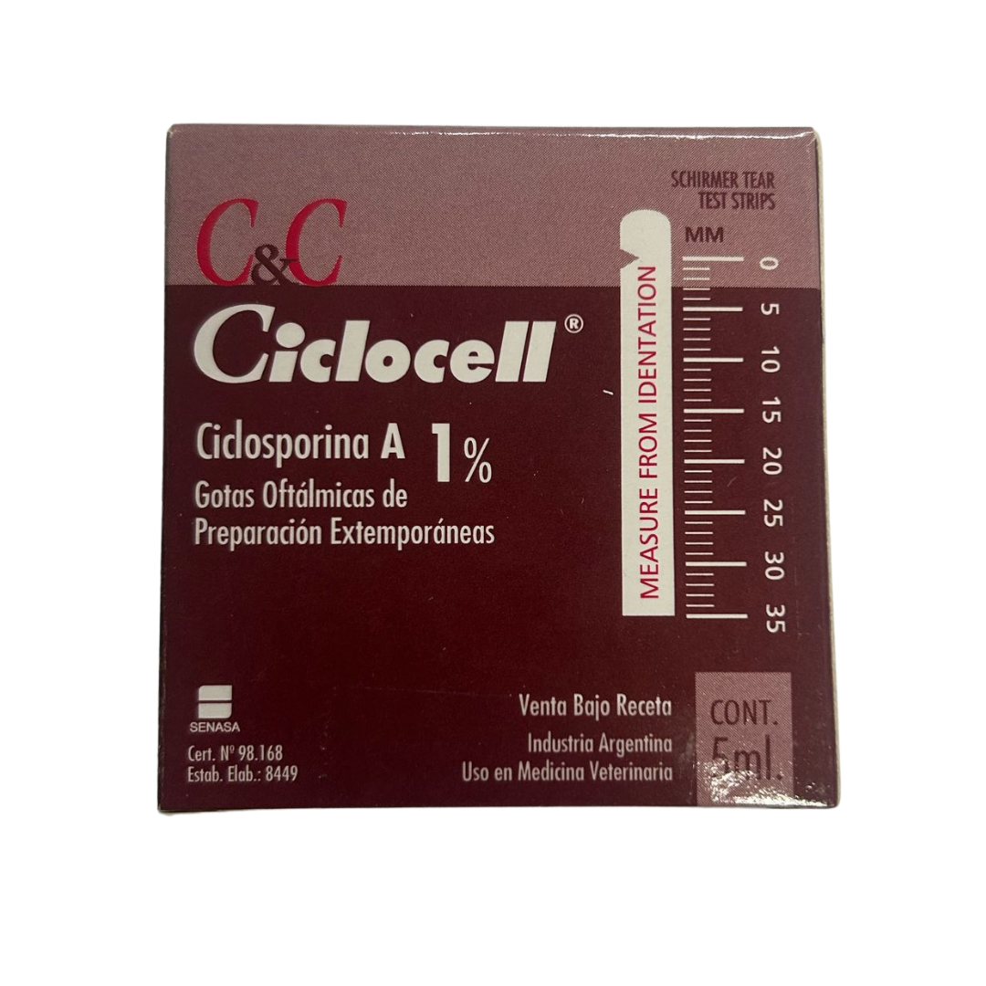CICLOCELL.png Ciclocell Ciclosporina al 1 % Para Perros Y Gatos - Imagen 1