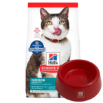 Promo Plato De Hills Rojo+HILLS GATO MATURE 11+ INDOOR 1,6 KG