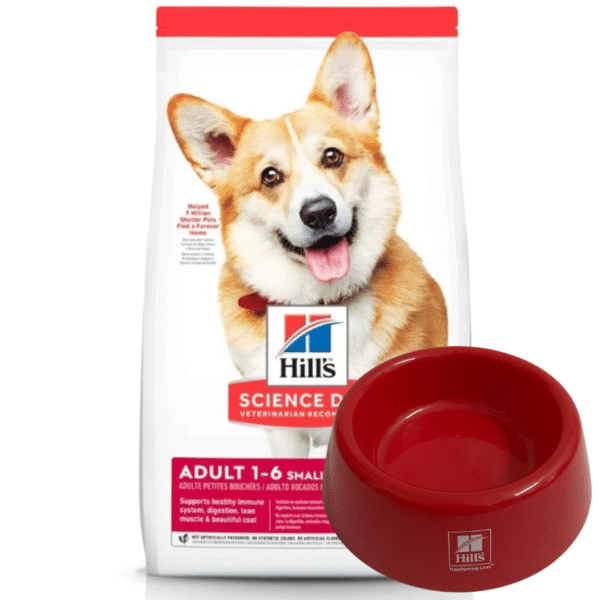 Promo Plato De Hills Rojo + HILLS ADULTO RAZA PEQUEÑA 2 kgs