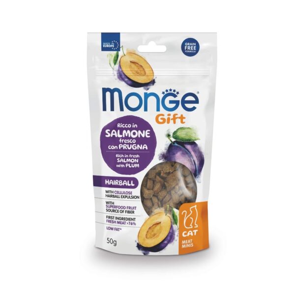 Monge Gift Meat Minis Hairball Salmon & Plum 50 Grs