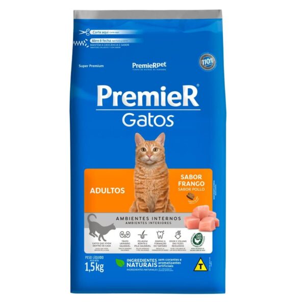 Alimento Premier Gato Adulto 1,5 Kg Sabor Pollo