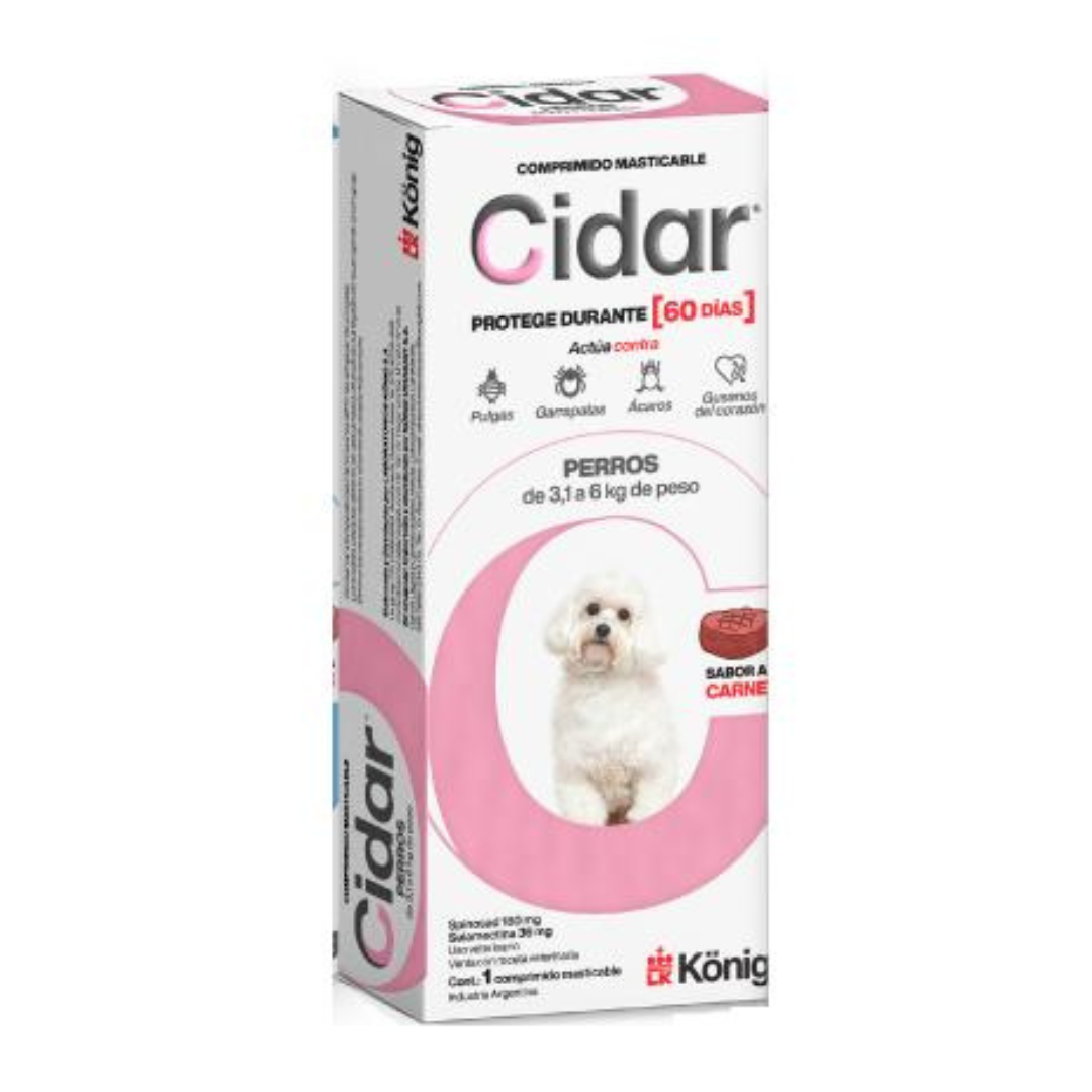 Tableta-Anti-Pulgas-Cidar.png Tableta Anti Pulgas Cidar 3,1 a 6 kg - Imagen 1
